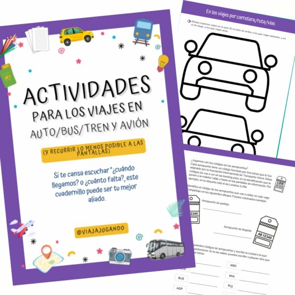 Actividades para los viajes en auto o avión (pdf imprimible)